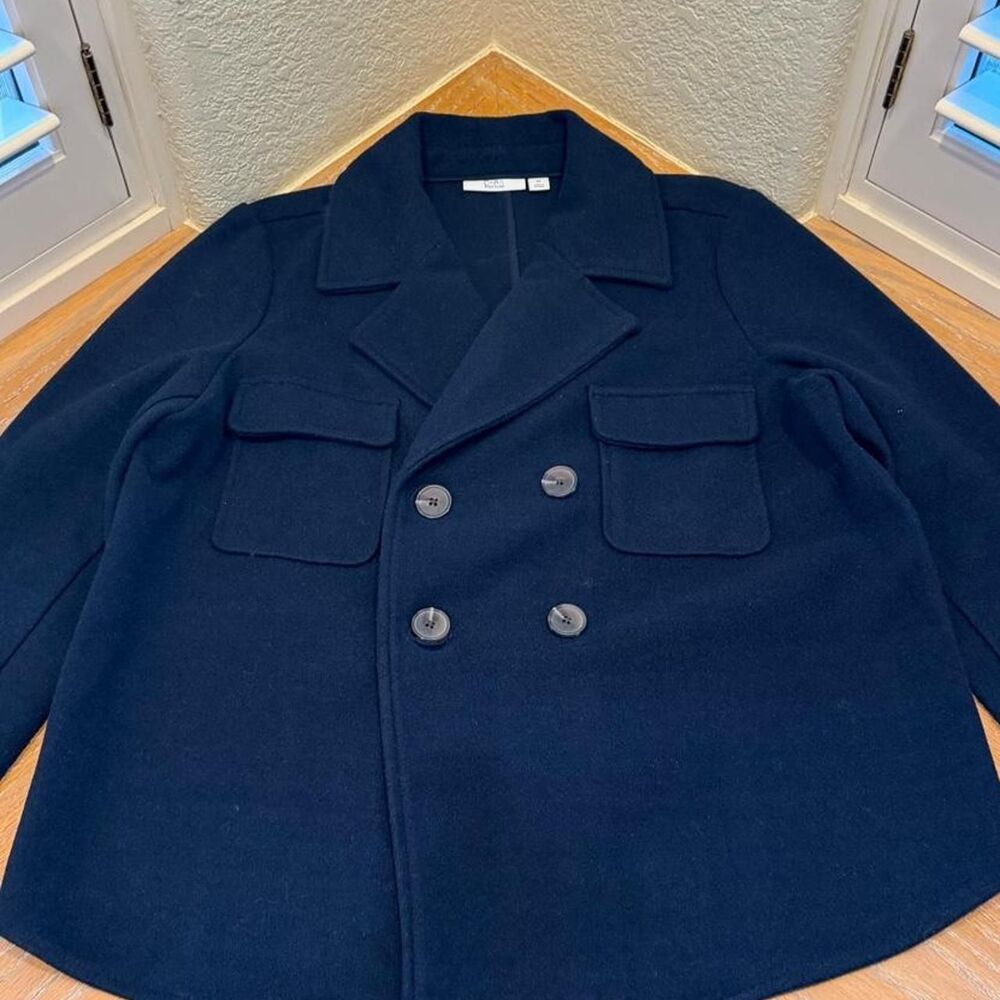 Croft & Barrow Navy Blue Pea Coat Jacket